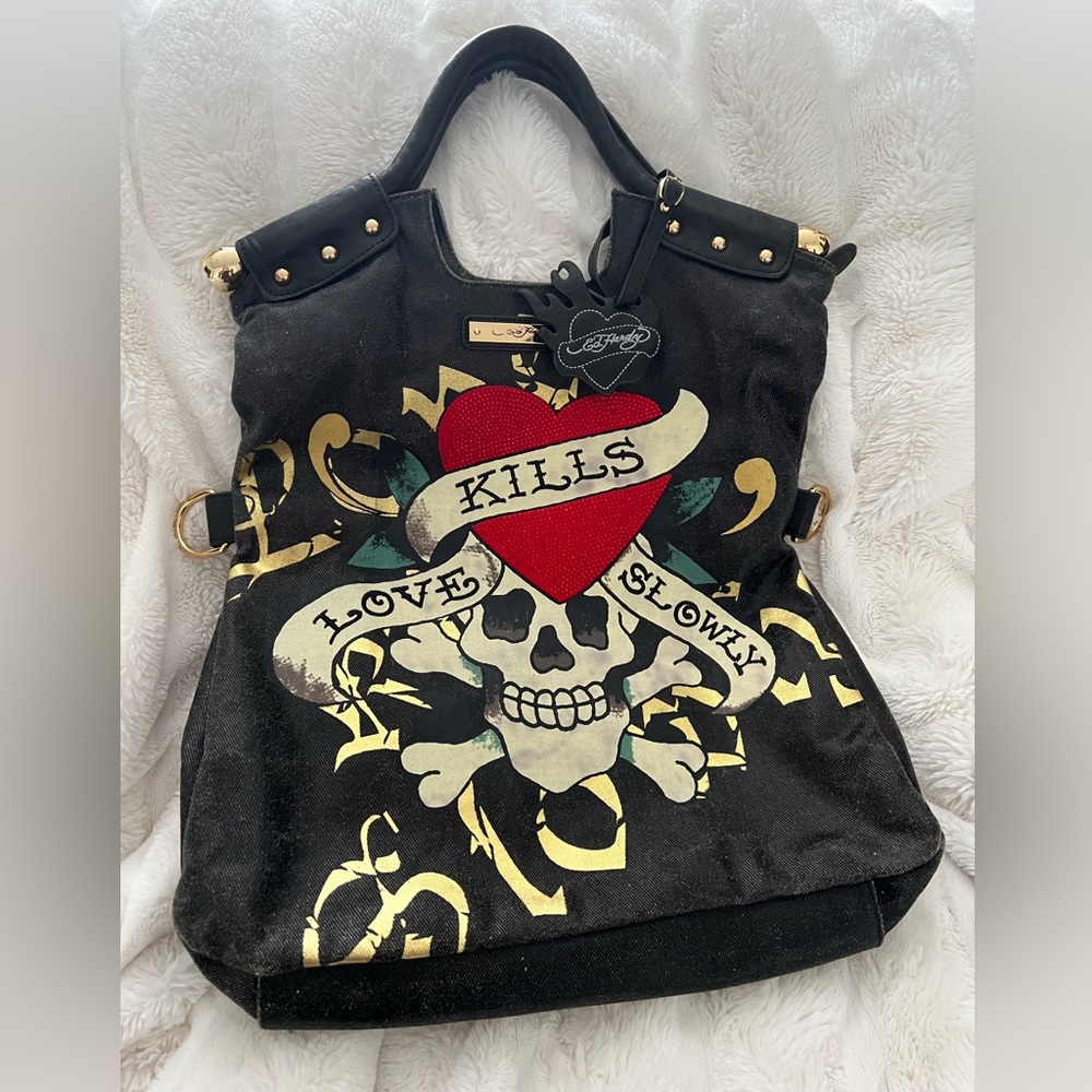 Ed Hardy black jean purse